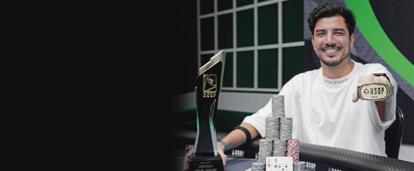 FAZENDO<br>HISTÓRIA - Marcelo Medeiros é o terceiro jogador<br>a ser bicampeão do Main Event do BSOP